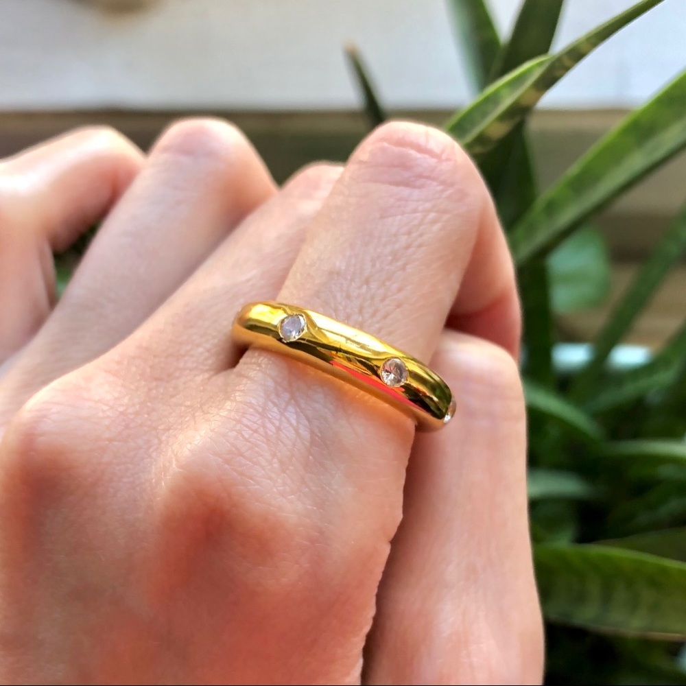 Rhinestone Gold Ring